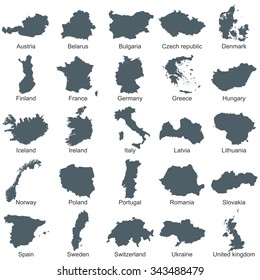 Maps of Europe countries