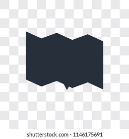 Maps and Flags vector icon isolated on transparent background, Maps and Flags logo concept