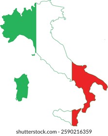 Maps of France with Italy Flag Europe Country
