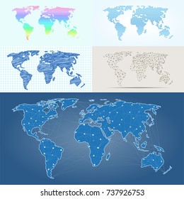 Maps globe Earth contour outline silhouette world mapping cartography texture vector illustration