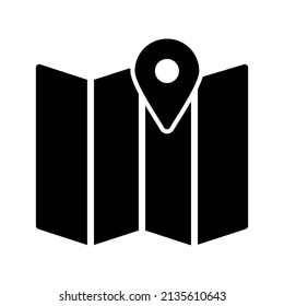 Maps Glyph Black Icon Design
