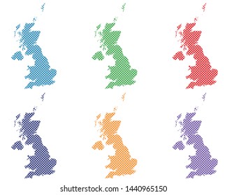Maps of Great Britain on simple cross stitch