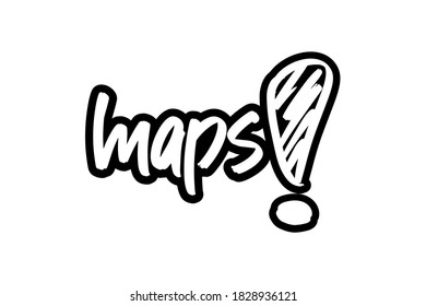 Mapas con letras de pincel modernas dibujadas a mano para negocios, impresión y publicidad.