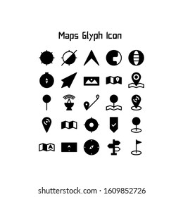 maps icon black and white