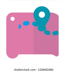 Maps icon flat style pink blue