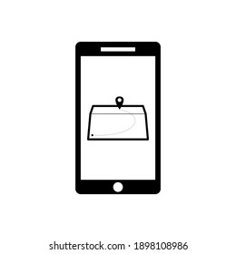 Maps icon found in the phone menu. high quality black style