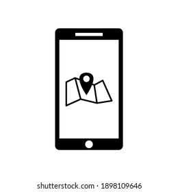 Maps icon found in the phone menu. high quality black style