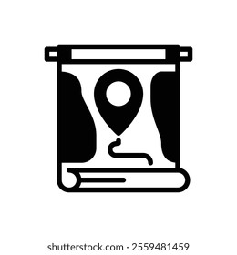 maps icon with glyph style