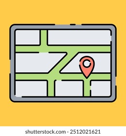 Maps Icon Illustration Flat Design