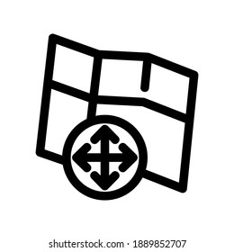 icono de mapas o logotipo símbolo de signo aislado ilustración vectorial - iconos vectoriales de estilo negro de alta calidad
