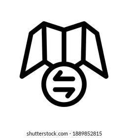 icono de mapas o logotipo símbolo de signo aislado ilustración vectorial - iconos vectoriales de estilo negro de alta calidad
