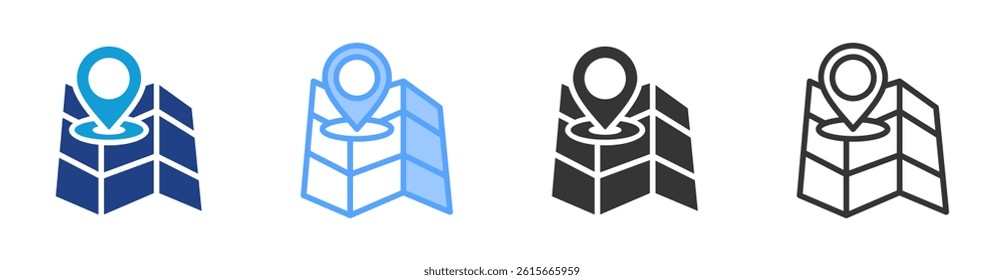 Maps icon set multiple style collection