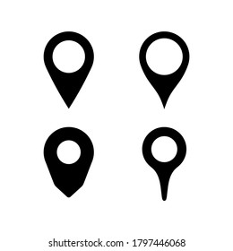 Maps icon set vector. Map Marker pin flat illustration collection symbol for design, Web design, Infographics, UI, Business and more.