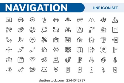 Maps Icon Set. Versatile and visually appealing icons for navigation, location services, and travel apps, designed to enhance user experience and make exploring the world more intuitive and enjoyable.