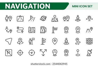 Maps Icon Set. Versatile and visually appealing icons for navigation, location services, and travel apps, designed to enhance user experience and make exploring the world more intuitive and enjoyable.