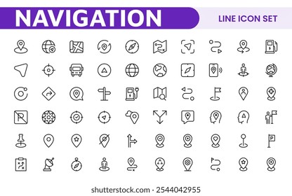 Maps Icon Set. Versatile and visually appealing icons for navigation, location services, and travel apps, designed to enhance user experience and make exploring the world more intuitive and enjoyable.