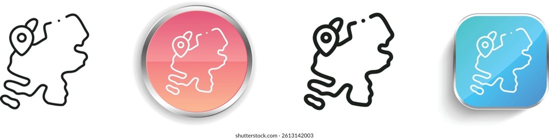 maps icon. Thin Linear, Regular and Button Style Design Isolated On White Background