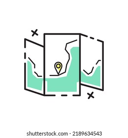 Maps Illustration with outline style