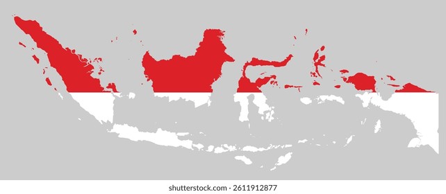 Maps of Indonesia with Indonesia Flag Asian Country