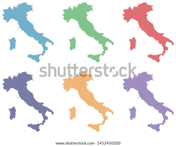 Maps Italy On Simple Cross Stitch Stock Vector Royalty Free 1452450200