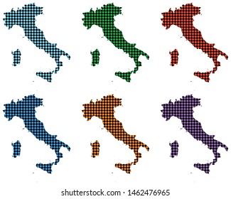 Maps of Italy with small rhombs