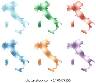 Maps of Italy with small rhombs