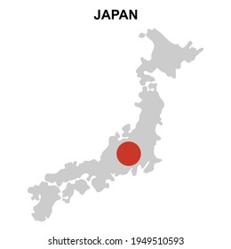 maps of Japan with national flags icon vector sign symbol