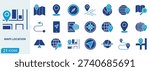 maps location flat icon pack collection of map, pin, navigation, travel, location, marker, gps, vector, mark, city icon