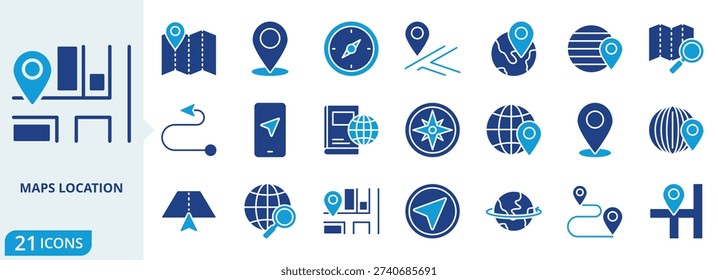 maps location flat icon pack collection of map, pin, navigation, travel, location, marker, gps, vector, mark, city icon