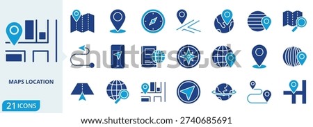 maps location flat icon pack collection of map, pin, navigation, travel, location, marker, gps, vector, mark, city icon