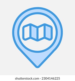 Kartenstandsymbol in blauem Stil, Verwendung für Website-Mobile-App-Präsentation