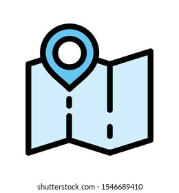 maps and location icon isolated on white background from navigation maps collection. 