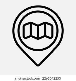Maps location icon in line style, use for website mobile app presentation