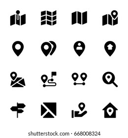 Maps and location icon set - Shutterstock ID 668008324