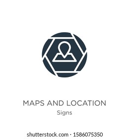 Maps and location icon vector. Trendy flat maps and location icon from signs collection isolated on white background. Vector illustration can be used for web and mobile graphic design, logo, eps10