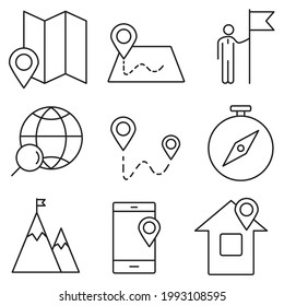 maps und location icon.maps und location set symbol Vektorelemente für Infografik web.