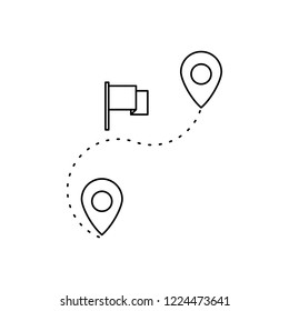 Maps & Location line black icon