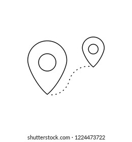 Maps & Location line black icon