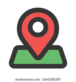 Karten und Position Linie Farbe Symbol editierbarer Vektor
