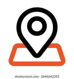 Karten und Position Linie Farbe Symbol editierbarer Vektor