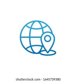 Maps Location line icon vector design illustration. Maps icon simple icon symbol for logo, website, graphic elements, app, UI. Maps icon linear isolated flat on white background.