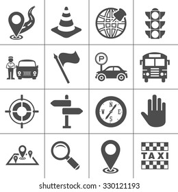 Maps, location, navigation and transportation icons set