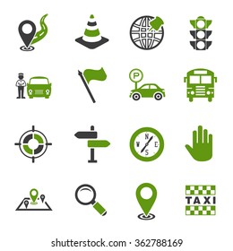 Maps, location, navigation and transportation icons set