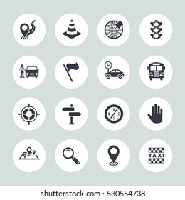 Maps, location, navigation and transportation icons set