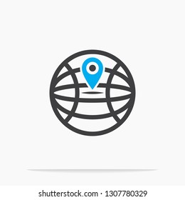 Maps  location on globe  Icon Logo Design Element vector illustration