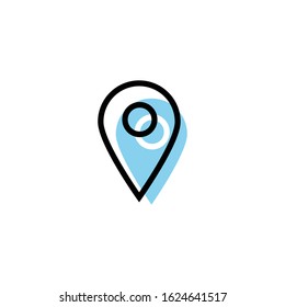 Maps Location Pin Single Icon Vector Design EPS 10