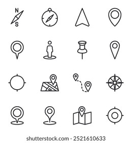 Maps locations icon set vector illustration
