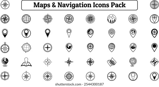 Maps, Navigation and Direction Icons Pack