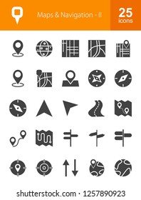 Maps & Navigation Glyph Icons