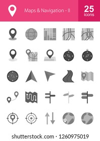 Maps & Navigation Grey Icons